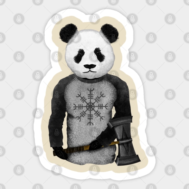 PANDA VIKING WARRIOR Sticker by mailboxdisco